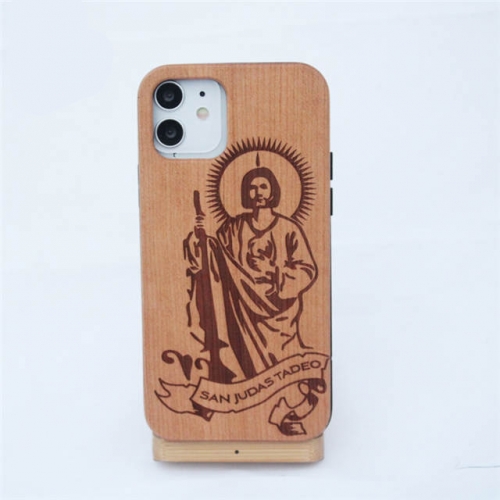 202201 Engraved Pattern Wood Case for iPhone/Samsung VAC06880