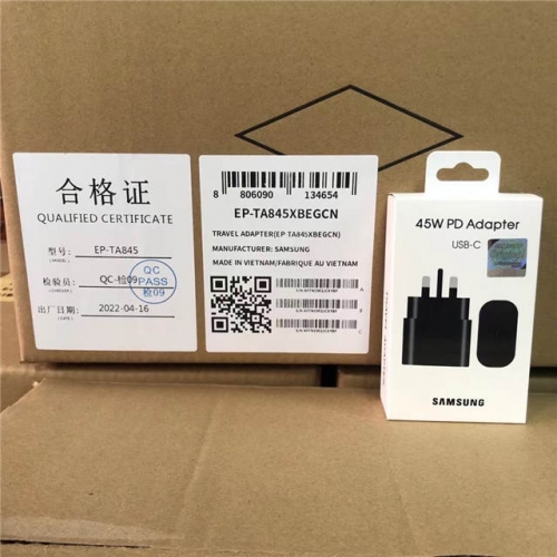 45w USB-C PD Charger for Note10 S21 UK Pin VAC08093