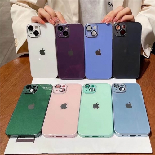 202204 Logo Nacrolacquer Glass Case with Camera Protect for iPhone VAC08597