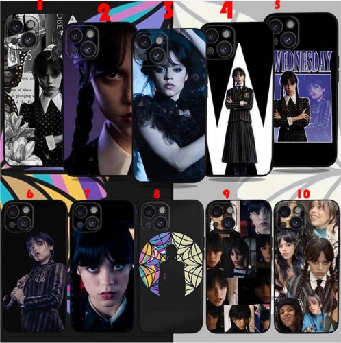 202301 Wednesday Addams Pattern Black TPU Case for iPhone VAC09003