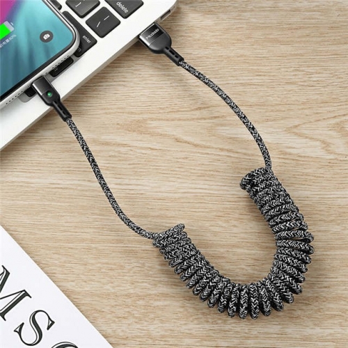 Mcdodo Flowing Light Data Cable with Stretchable Nylon Braided USB Fast Charging for Apple Phones