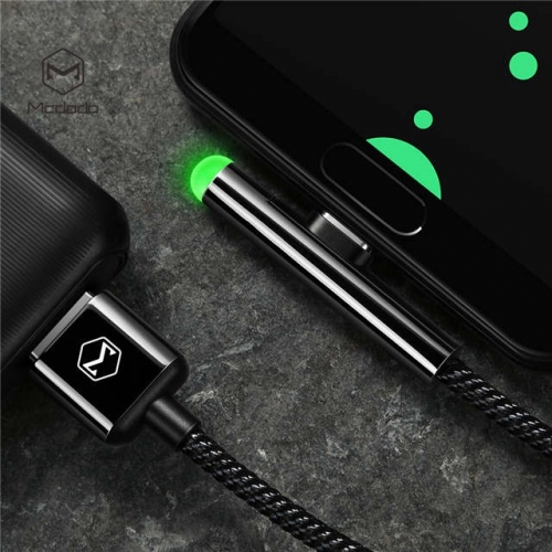 Mcdodo Type-C Data Cable with Glowing Line and 2m Nylon Braided Fast Charging Cable for Phones