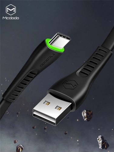Mcdodo Type-C Data Cable with Flowing Light and QC3.0 Fast Charging for Direct Power Supply