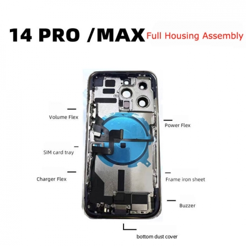 for iPhone 14 Pro Max Logo Battery Back Cover Full Assembly