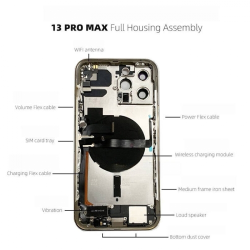 for iPhone 13 Pro Max Logo Battery Back Cover Full Assembly