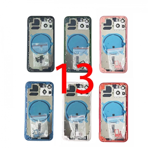 for iPhone 13 Logo Battery Back Cover with Keys Card Tray