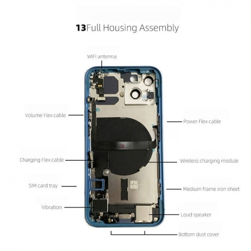 for iPhone 13 Mini Logo Battery Back Cover Full Assembly