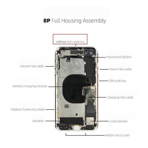for iPhone 8Plus Logo Battery Back Cover Full Assembly