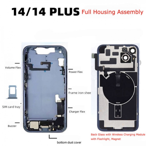 for iPhone 14 Plus Logo Battery Back Cover Full Assembly