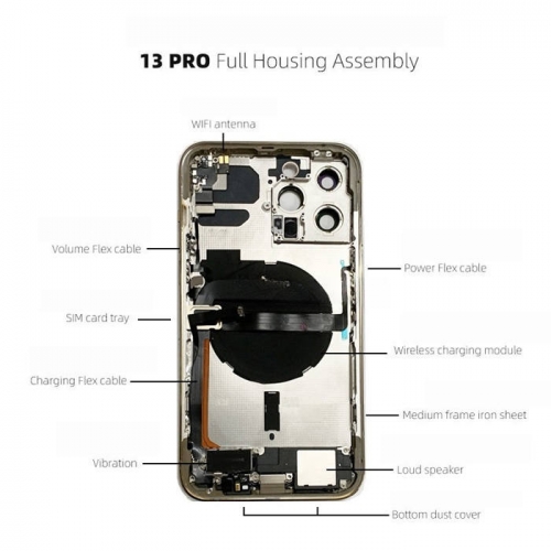 for iPhone 13 Pro Logo Battery Back Cover Full Assembly