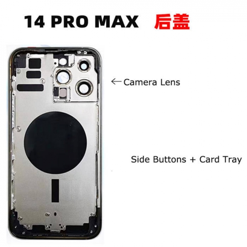 for iPhone 14 Pro Max Logo Battery Back Cover with Keys Card Tray