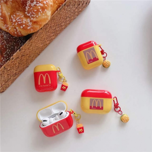 202303 XHXH McDonald Oval TPU Case with Charm for AirPods