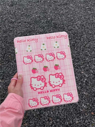 202303 360 Rotate Hello Kitty Pattern PU Case for iPad VAC12117