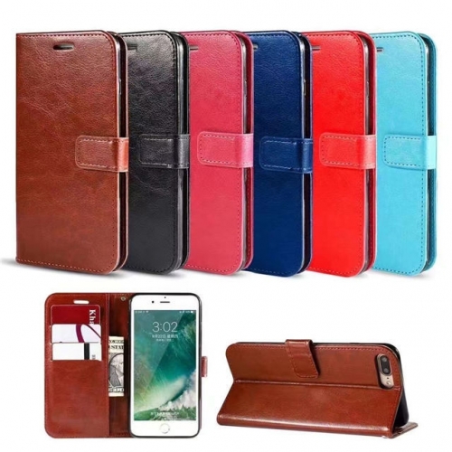 for Latest iPhone DZH Crazy Horse Leather Wallet Case VAC05352