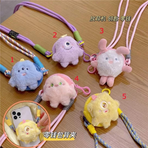 202303 Lanyard Phone Clip with Cartoon Purse for All Phones VAC12193
