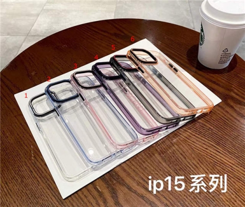 202303 XDSS JinDing ErDai Clear Back Metal Ring PC Case for iPhone VAC12837