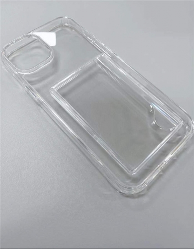 202303 Suit for 2Cards Acrylic Card Slot Pure Clear Case for iPhone VAC12898