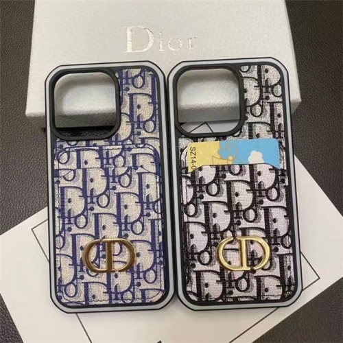 202303 Luxury Contrast Colors TPU PC Card Slot Case with Nameplate for iPhone VAC12980