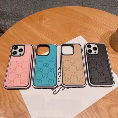 202303 Luxury Contrast Colors TPU PC Card Slot Case for iPhone VAC12976