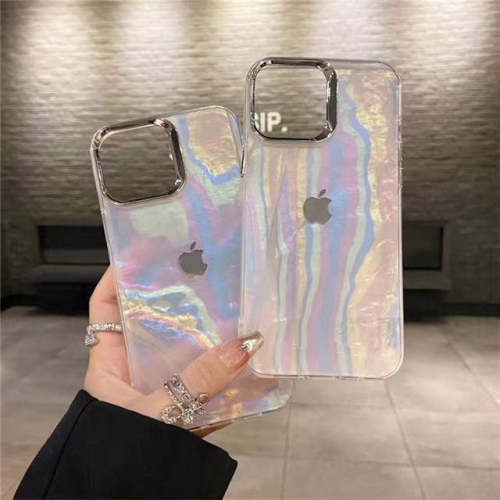 202302 Shell Texture PC Case with Logo Sticker for iPhone VAC13035