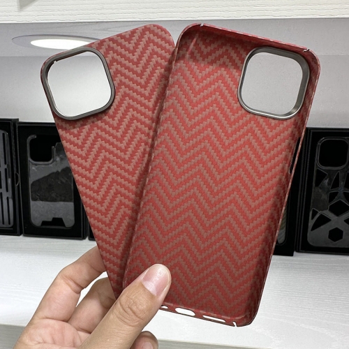 202303 M Red Real Carbon Fiber Case for iPhone VAC13135