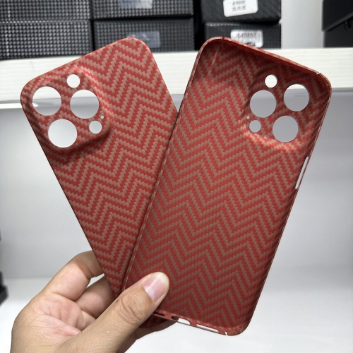 202303 M Red Real Carbon Fiber Case for iPhone VAC13137