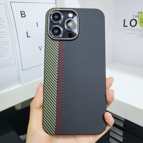 202303 600D Real Carbon Fiber Case with Metal Ring for iPhone VAC13128