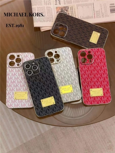 202303 Luxury MK Golden Electro Plated Case with Nameplate for iPhone VAC13157
