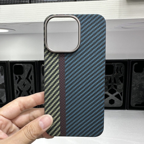 202303 Mixed Colors Real Carbon Fiber Case with Metal Ring for iPhone VAC13138
