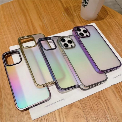 202303 YFYF Laser TPU PC Case for iPhone VAC13149