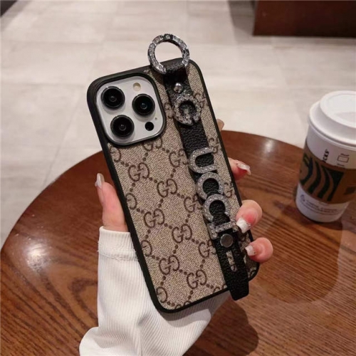 202303 Luxury GG Thick TPU Case with Grip Rhinestones Band for Fold Flip VAC13232
