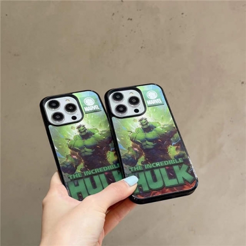 202304 YDYD Marvel Hulk One Case Dual 3D Patterns Magsafe Case Raster Optical Case for iPhone