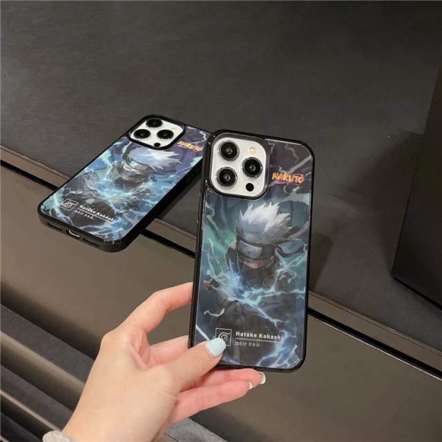 202304 YDYD Naruto Kakashi One Case Dual 3D Patterns Magsafe Case Raster Optical Case for iPhone