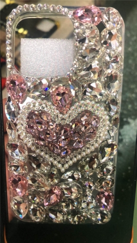 for Latest Samsung Heart Design Rhinestones Case for iPhone VAC07929