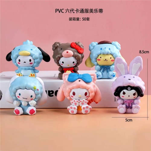 6pcs Set Sanrio Families Mini Figures VAC13605