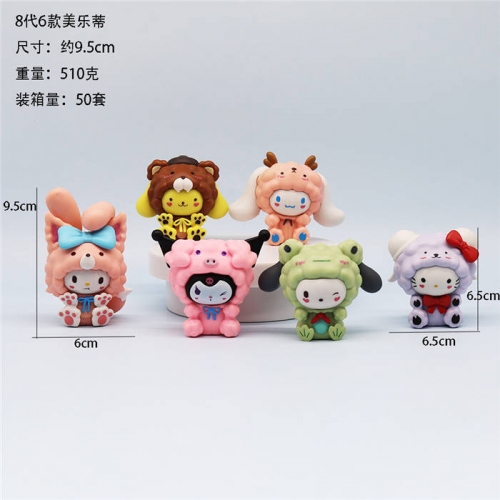 6pcs Set Sanrio Families Mini Figures VAC13607