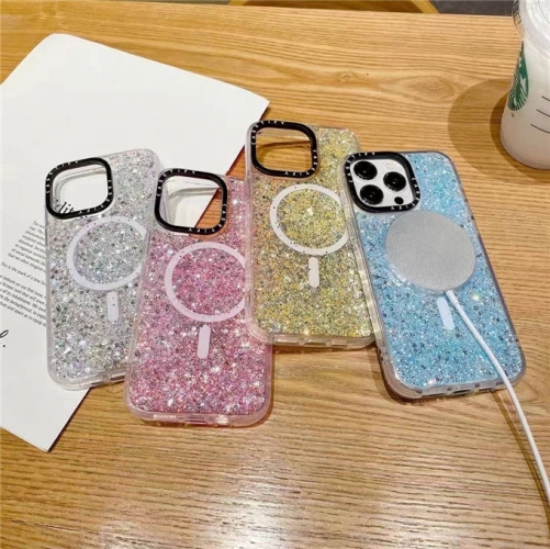 202402 SYSY Glitter Casetify Acrylic Hard Magsafe Case for iPhone