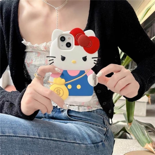 202402 XGXG Hello Kitty 3D Silicon Case for iPhone