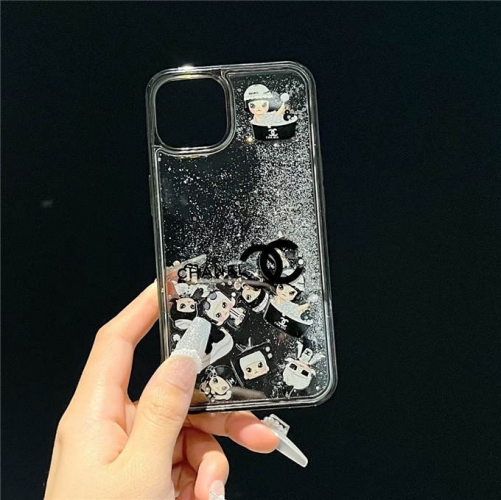 202402 YNEY Pop Mart Blocks Liquid Glitter Case for iPhone