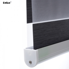 [Emlux] Motorized Roller Shades: 100% Polyester Full & Semi Blackout Zebra Blinds