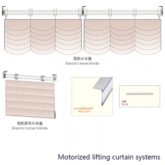 Motorized up and down drapery curtain motor systems