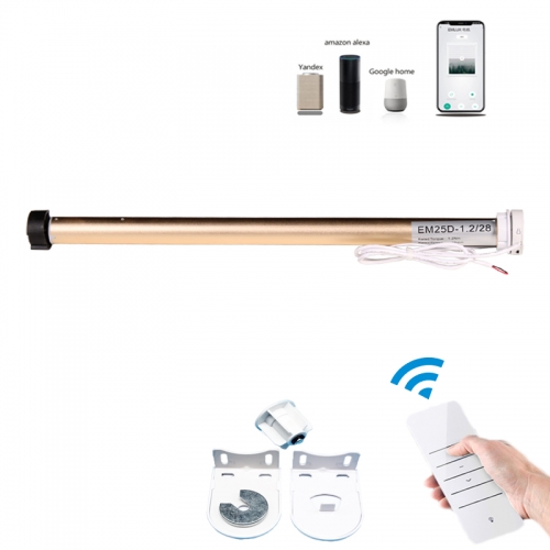 Motor para persianas enrollables inteligentes de 25 mm de diámetro, con batería de litio recargable y control por Alexa y Google Tuya