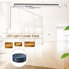 Smart Curtains with Ambient Lights Complete Set | Track Remote, DIY Installation for Home Apartment
