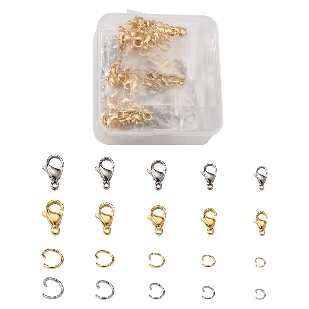 300 pcs Lobster Clasps and Open Jump Rings Set, Jewelry Clasps