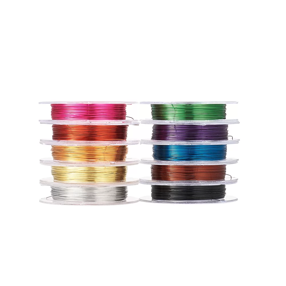 10 Rolls 0.3mm Copper Wire 10 Colors Craft Wire for Wire Wrapping Beading Jewelry Making (CWIR-S001-0.3mm)