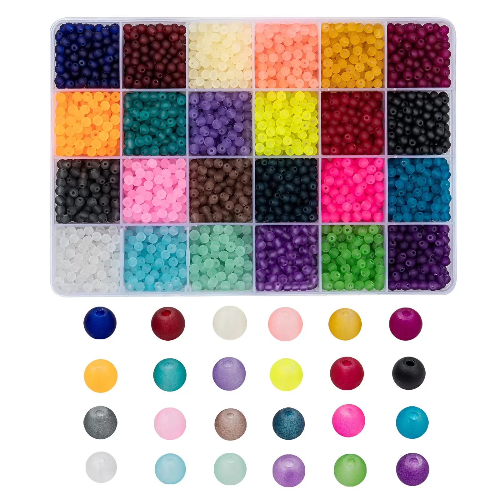 Frosted Multi Color Pony Beads