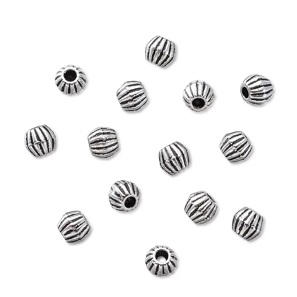 100pcs Tibetan Style Antique Silver Bicone Spacers Tiny Alloy Charm Beads for Jewelry Makings 4x4.5mm Hole: 1mm (X-LF0300Y-NF)
