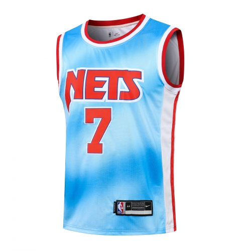 NBA Nets Crew Neck Blue No. 7 (Hot Pressed)