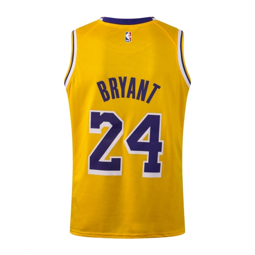 NBA Round Neck Lakers Yellow No. 24 (Hot Pressed)