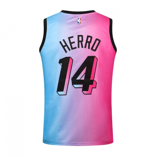 NBA Heat Round Neck Pink No. 14 (Hot Pressed)